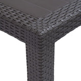 vidaXL Garden Table Brown 86.6"x35.4"x28.3" Plastic Rattan Look, 45609