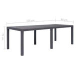 vidaXL Garden Table Brown 86.6"x35.4"x28.3" Plastic Rattan Look, 45609