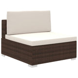 vidaXL 8 Piece Garden Lounge Set with Cushions Poly Rattan Brown, 41258