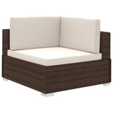 vidaXL 8 Piece Garden Lounge Set with Cushions Poly Rattan Brown, 41260