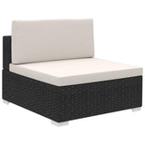 vidaXL 12 Piece Garden Lounge Set with Cushions Poly Rattan Black, 41263