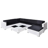 vidaXL 8 Piece Garden Lounge Set with Cushions Poly Rattan White, 41265