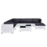 vidaXL 8 Piece Garden Lounge Set with Cushions Poly Rattan White, 41265