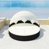 vidaXL Garden Bed with Canopy Black 186x226 cm Poly Rattan, 41304