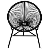 vidaXL Garden Moon Chair Poly Rattan Black, 41383