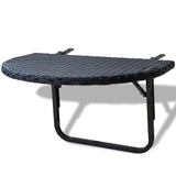 vidaXL Balcony Table 23.6"x23.6"x12.5" Black Poly Rattan, 41789