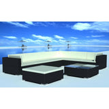 vidaXL 8 Piece Garden Lounge Set with Cushions Poly Rattan Black, 42090