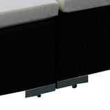 vidaXL 12 Piece Garden Lounge Set with Cushions Poly Rattan Black, 42092