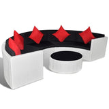 vidaXL 6 Piece Garden Lounge Set with Cushions Poly Rattan White, 42062