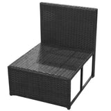 vidaXL 8 Piece Garden Lounge Set with Cushions Poly Rattan Black, 42069
