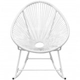 vidaXL Outdoor Rocking Chair White Poly Rattan, 42074