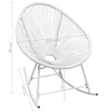 vidaXL Outdoor Rocking Chair White Poly Rattan, 42074