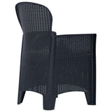 vidaXL Garden Chairs 2 pcs with Cushion Anthracite Plastic Rattan Look, 45599
