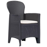 vidaXL 5 Piece Outdoor Dining Set Plastic Brown Rattan Look, 276120
