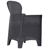 vidaXL 5 Piece Outdoor Dining Set Plastic Brown Rattan Look, 276120