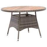 vidaXL Garden Table Gray 45.3"x29.1" Poly Rattan and Acacia Wood, 46071