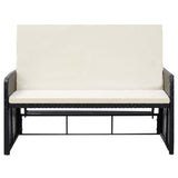 vidaXL 2 Piece Garden Lounge Set with Cushions Poly Rattan Black, 46078