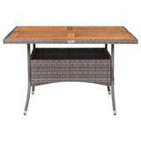 vidaXL Outdoor Dining Table Gray Poly Rattan and Solid Acacia Wood 6188