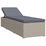 vidaXL 3 Piece Garden Sun Lounger Set Poly Rattan Gray, 46222