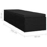 vidaXL 3 Piece Garden Sun Lounger Set Poly Rattan Black, 46223