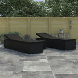 vidaXL 3 Piece Garden Sun Lounger Set Poly Rattan Black, 46223