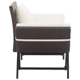 vidaXL Garden Bench with Cushions 69.3" Brown Poly Rattan, 46231
