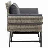 vidaXL Garden Bench with Cushions 69.3" Gray Poly Rattan, 46232