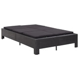 vidaXL 2-Person Sunbed with Cushion Black Poly Rattan, 46241