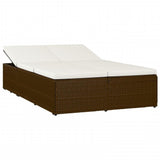 vidaXL Convertible Sun Bed with Cushion Poly Rattan Brown, 46243