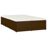 vidaXL Convertible Sun Bed with Cushion Poly Rattan Brown, 46243