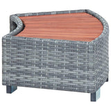 vidaXL Spa Step Gray Poly Rattan 36.2"x17.7"x9.8", 46461
