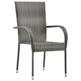 vidaXL Stackable Outdoor Chairs 2 pcs Gray Poly Rattan, 46464