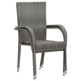 vidaXL Stackable Outdoor Chairs 2 pcs Gray Poly Rattan, 46464