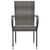 vidaXL Stackable Outdoor Chairs 2 pcs Gray Poly Rattan, 46464