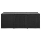 vidaXL Garden Storage Box Poly Rattan 70.8"x35.4"x29.5" Black, 46477