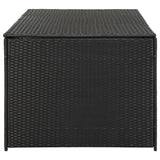 vidaXL Garden Storage Box Poly Rattan 70.8"x35.4"x29.5" Black, 46477