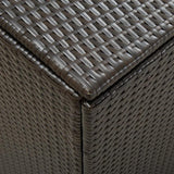 vidaXL Garden Storage Box Poly Rattan 70.8"x35.4"x29.5" Brown, 46478