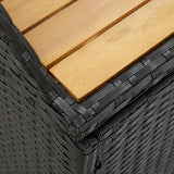 vidaXL Garden Storage Bench 47.2" Poly Rattan Black, 46480