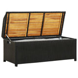 vidaXL Garden Storage Bench 47.2" Poly Rattan Black, 46480