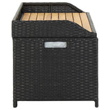 vidaXL Garden Storage Bench 47.2" Poly Rattan Black, 46480