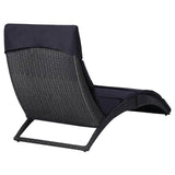 vidaXL Sunbed with Cushion Poly Rattan Black, 46539