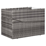 vidaXL Sunbed with Cushion Poly Rattan Gray, 46540