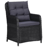 vidaXL Garden Chairs 2 pcs with Cushions Poly Rattan Black, 46548