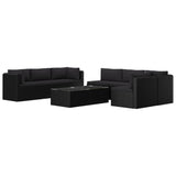 vidaXL 9 Piece Garden Lounge Set with Cushions Poly Rattan Black, 46551