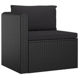 vidaXL 7 Piece Garden Lounge Set with Cushions Poly Rattan Black, 46553