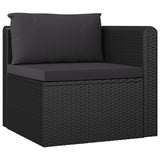 vidaXL 2 Piece Garden Sofa Set with Cushions Poly Rattan Black, 46556
