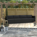 vidaXL 4 Piece Garden Sofa Set with Cushions Poly Rattan Black, 46558