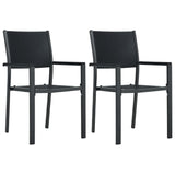 vidaXL Garden Chairs 2 pcs Black Plastic Rattan Look, 47889