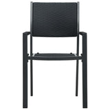 vidaXL Garden Chairs 2 pcs Black Plastic Rattan Look, 47889