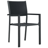 vidaXL Garden Chairs 4 pcs Black Plastic Rattan Look, 47890